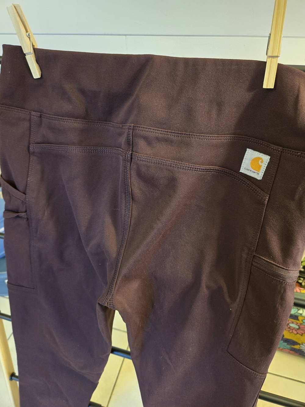 Carhartt Women's Dark Brown Utility Leggings with Logo Patch